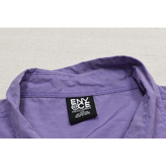 Men's Sean Combs ENYCE Purple Short Sleeve Button Down Shirt Size L - Picture 2 of 8